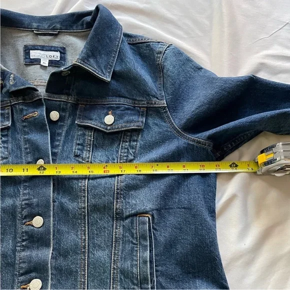 LOFT Cotton Dark Wash Jean Jacket XL - Picture 6 of 10